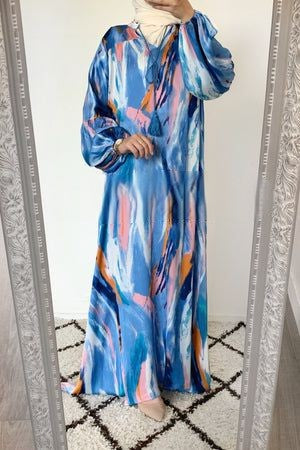 Robe imprimée rainbow BLEU