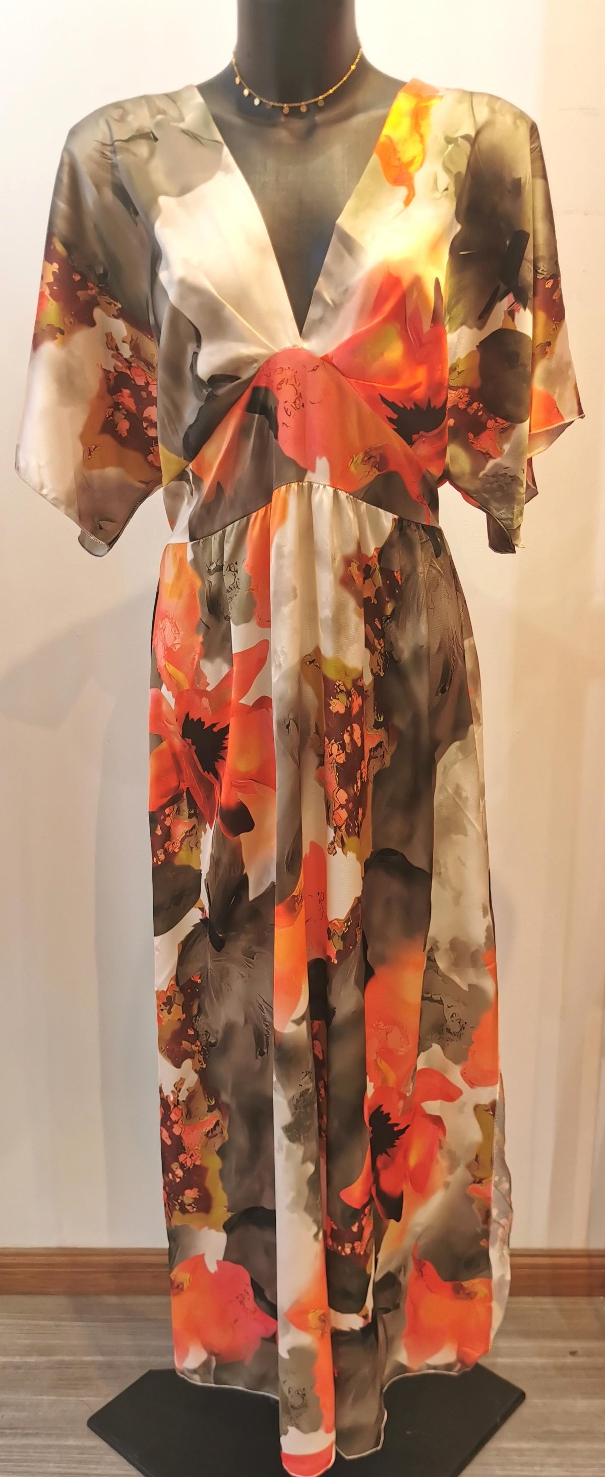 Robe fleurie KAKI