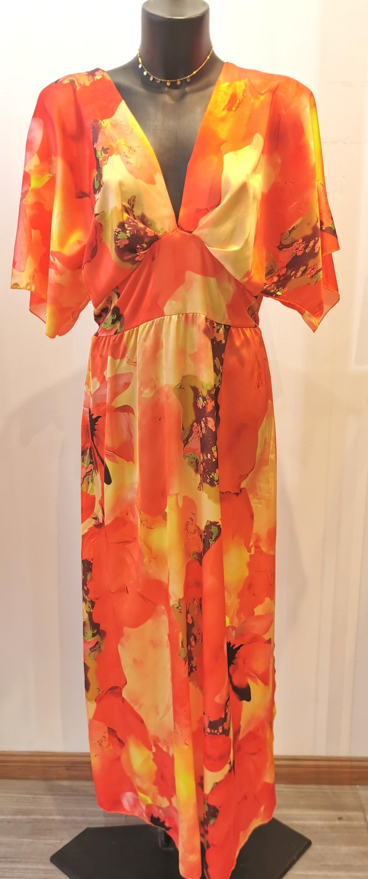 Robe fleurie ORANGE