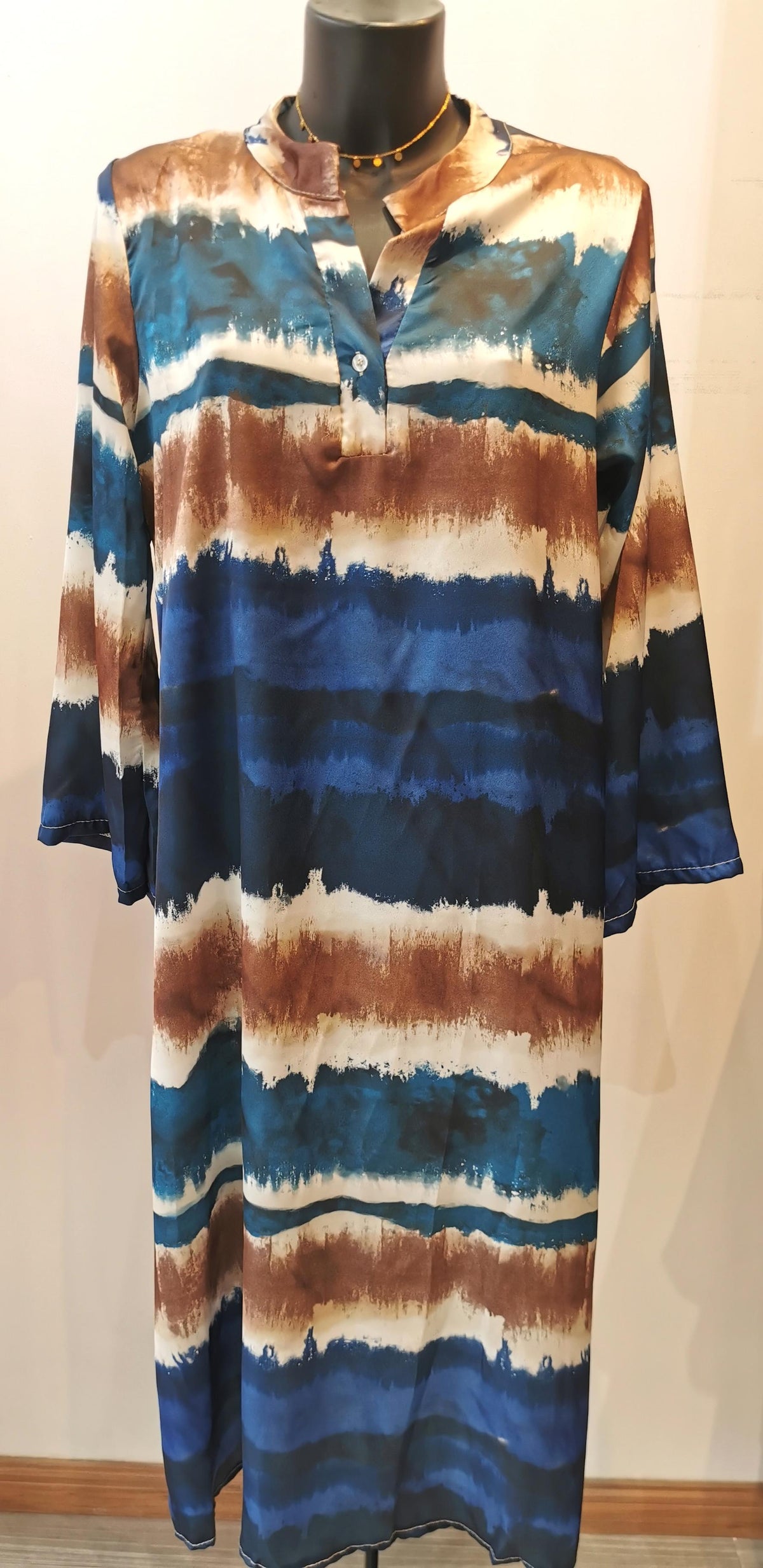 Robe longue bohème BLEU MARINE
