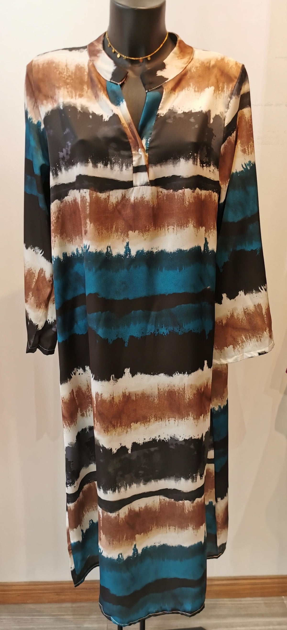 Robe longue bohème VERT CANARD
