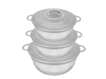 Lot de 3 Marmites alu Ø 32, 34, 36 cm