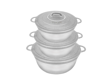 Lot de 3 Marmites alu Ø 26, 28, 30 cm