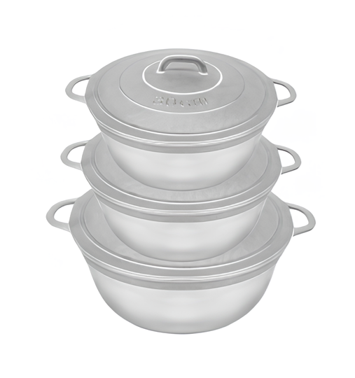 Lot de 3 Marmites alu Ø 38, 40, 42 cm