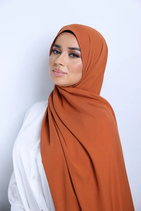 Hijab soie de Médine MARRON
