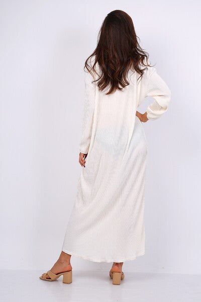 Robe nouée plissée beige