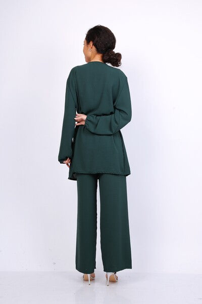 Ensemble tunique brodé vert sapin