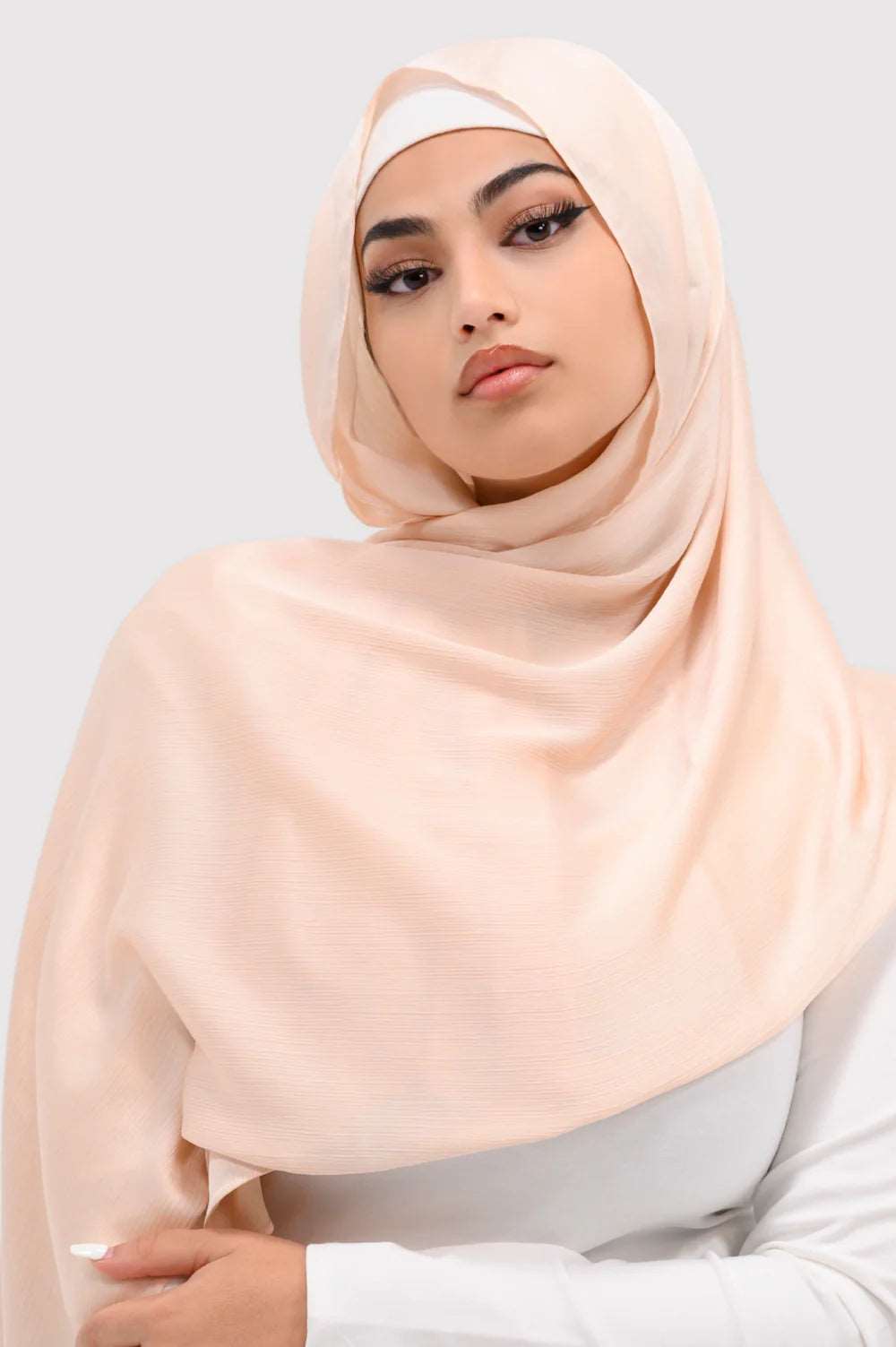 Hijab Satin Rayé Rose