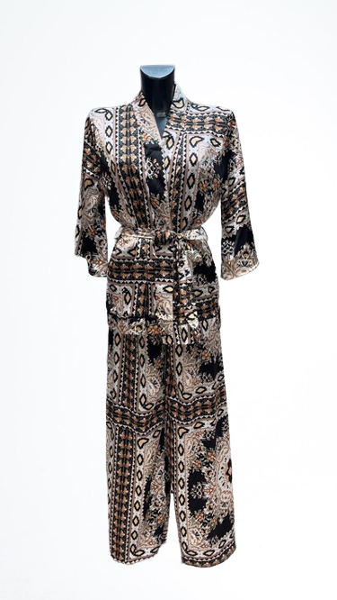 Ensemble pantalon et kimono NOIR