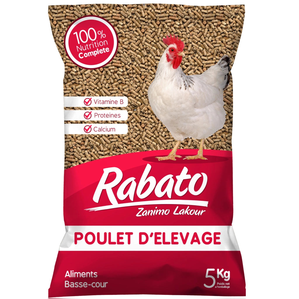 Aliment pour poulet d'élevage en granules 5 Kg