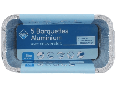 Barquettes aluminium 1l - 5 pieces - tiboutik.re