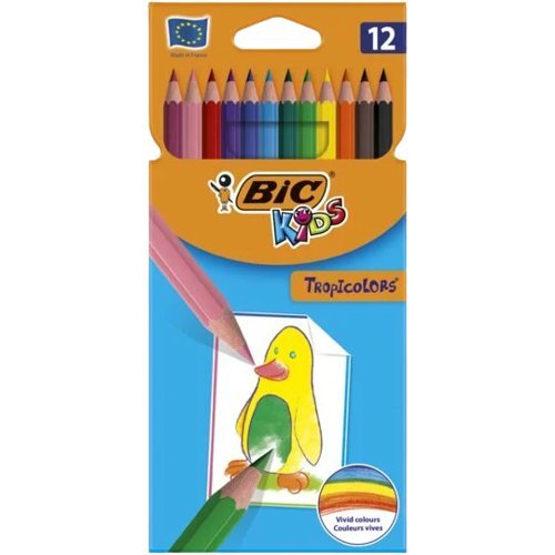 BIC Kids Tropicolors - 12 Crayons de couleur - tiboutik.re