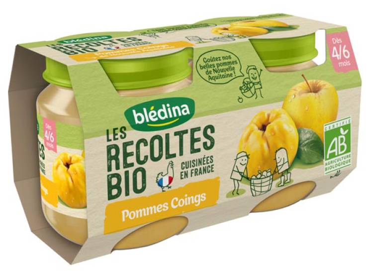 Bledina Les Recoltes Bio Pommes Coing 2x130g - tiboutik.re