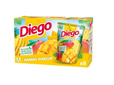 Boisson aux jus de fruits saveur ananas mangue 8x20cl DIEGO - tiboutik.re