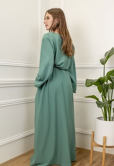 Robe ceinturée VERT D'EAU