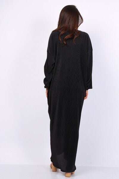 Robe nouée plissée noir