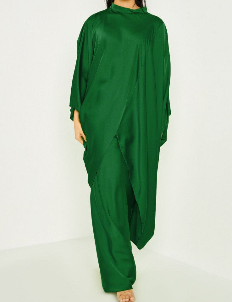 Ensemble chic satin VERT