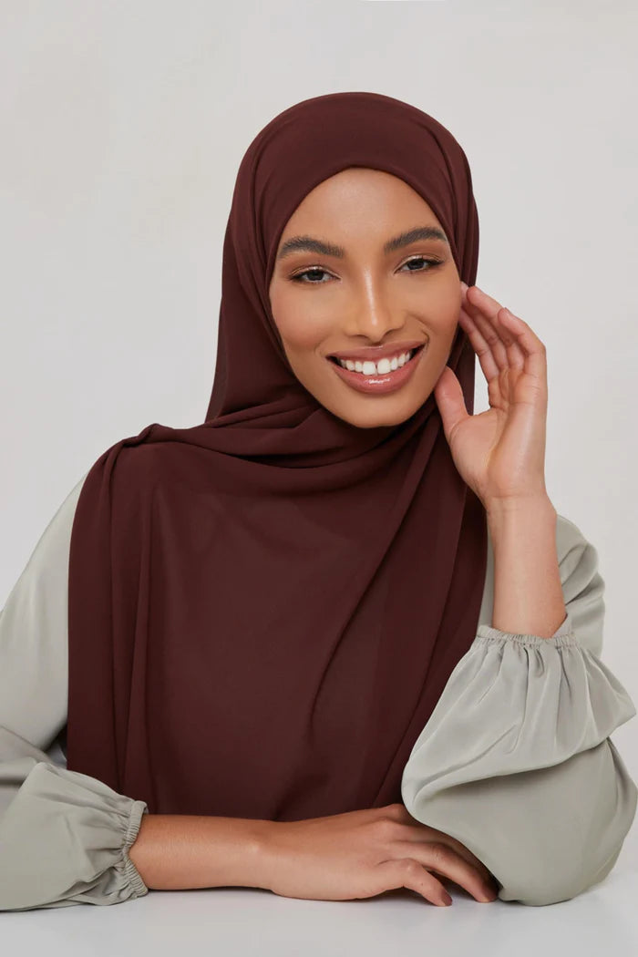 Hijab mousseline MARRON