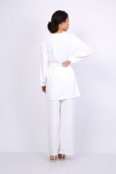 Ensemble tunique brodé blanc