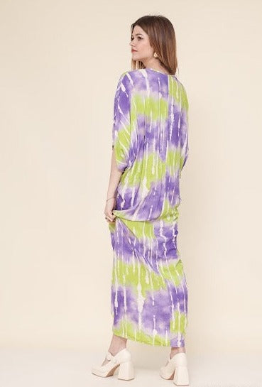Robe froncée imprimée VIOLET