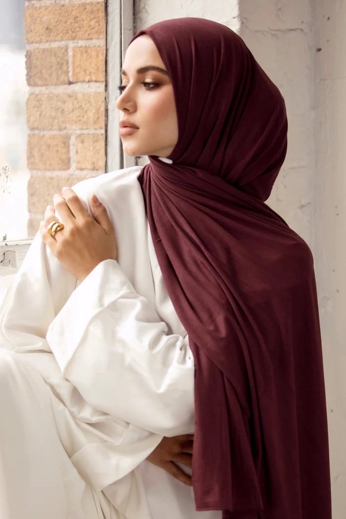 Hijab en jersey PREMIUM PRUNE