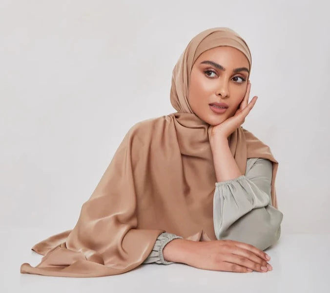 Hijab satin ABRICOT