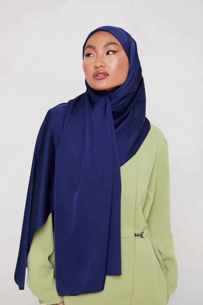 Hijab satin BLEU