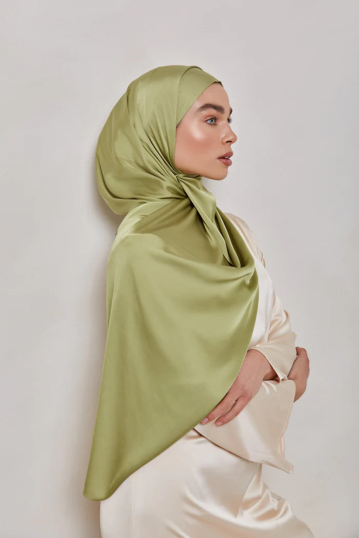 Hijab satin VERT POMME