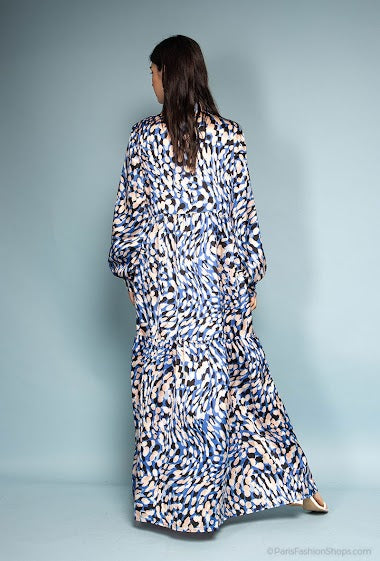 Robe imprimé léopard BLEU ROI