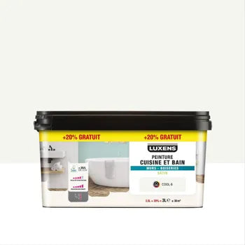 Peinture mur et boiserie Cuisine et bain LUXENS cool 6 satiné 3 l