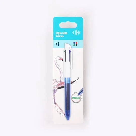 Stylo bille 4 couleurs rétractable