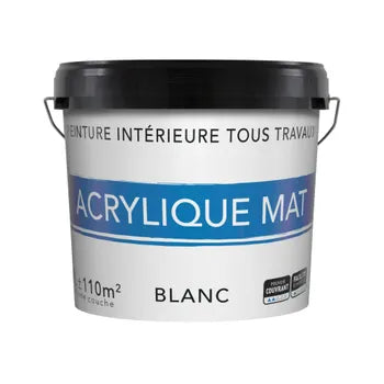 Peinture mur / plafond blanc mat 12L