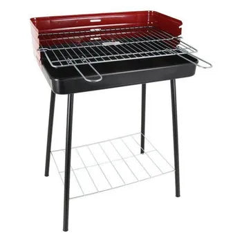 Barbecue À Charbon Sur Pied Algon Noir Rouge (52 X 37 X 71,5 Cm)
