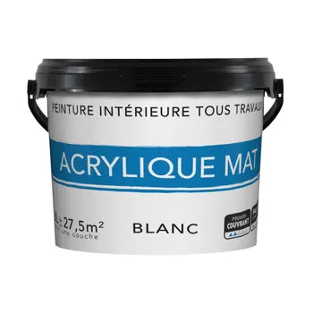 Peinture blanc multisupport Tous travaux mat 2.5L+20% gratuit