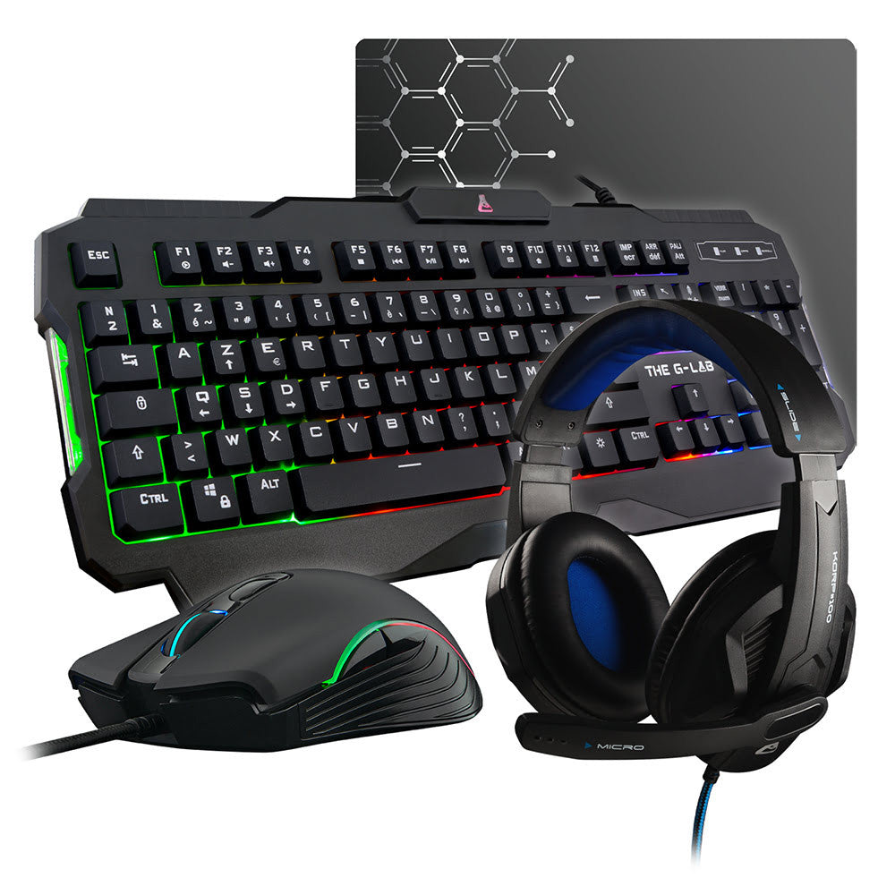 PACK PÉRIPHÉRIQUE GAMING COMBO ARGON NOIR THE G-LAB