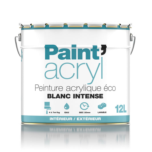 PEINTURE ACRYLIQUE PAINT-ACRYL 12L BLANCHE