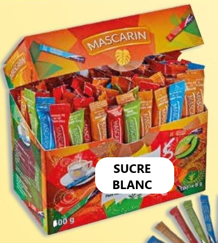 Bûchette de sucre blanc 100x5g MASCARIN