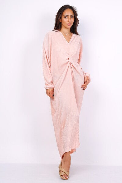 Robe nouée plissée rose