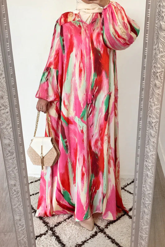 Robe imprimée rainbow ROSE