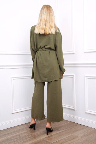 Ensemble tunique brodé kaki