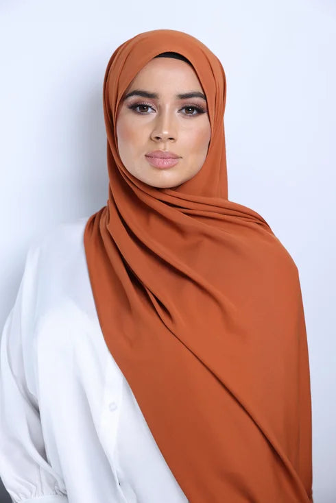 Hijab soie de Médine MARRON