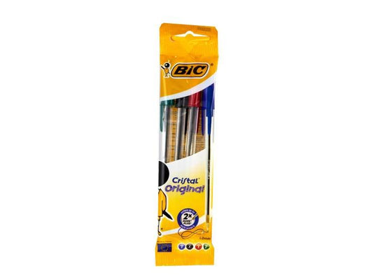 4 Stylos Bic Cristal Assortis - tiboutik.re
