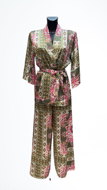 Ensemble pantalon et kimono KAKI