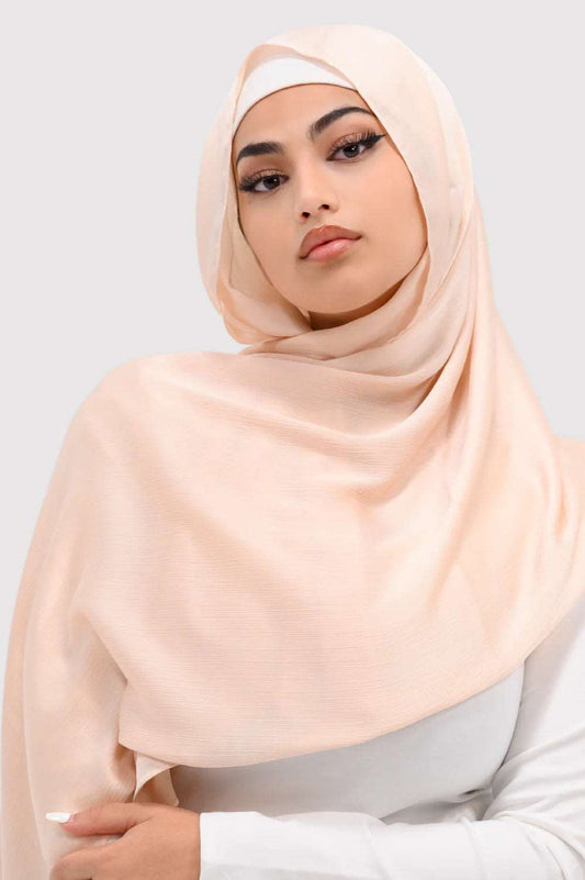 Hijab Satin Rayé Rose
