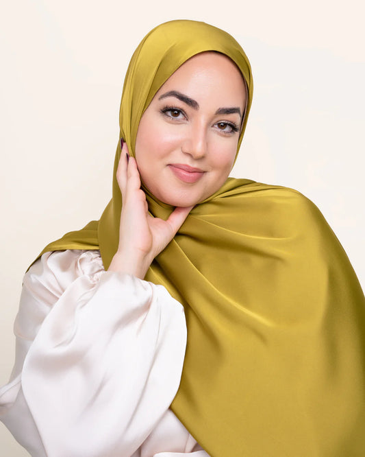 Hijab satin MOUTARDE