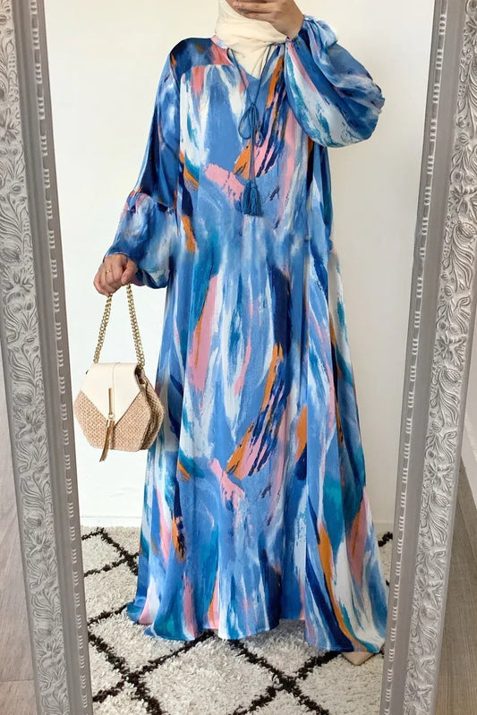 Robe imprimée rainbow BLEU