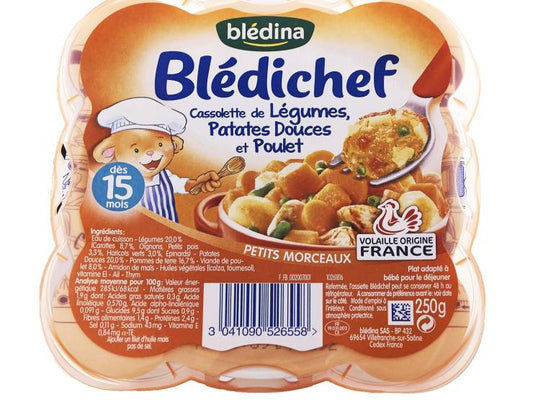 Bledichef Cass.leg Patate Dce Poulet 250g Bledina - tiboutik.re