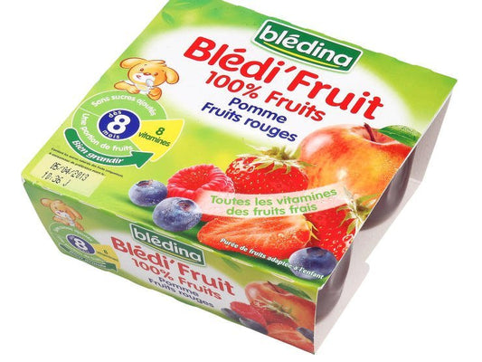 Blédi'fruit Pomme Fruits Rouges 4x100g - tiboutik.re