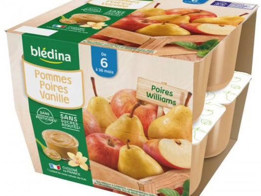 Bledina Coupelle Pomme Poire Vanille 8x100g - tiboutik.re