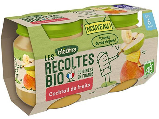 Bledina Les Recoltes Bio Cocktail De Fruits 2x130g - tiboutik.re